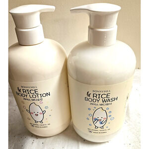BONNYHILL Skin Radiance Enhancing RICE BODY WASH & LOTION Made in Korea 2 pack